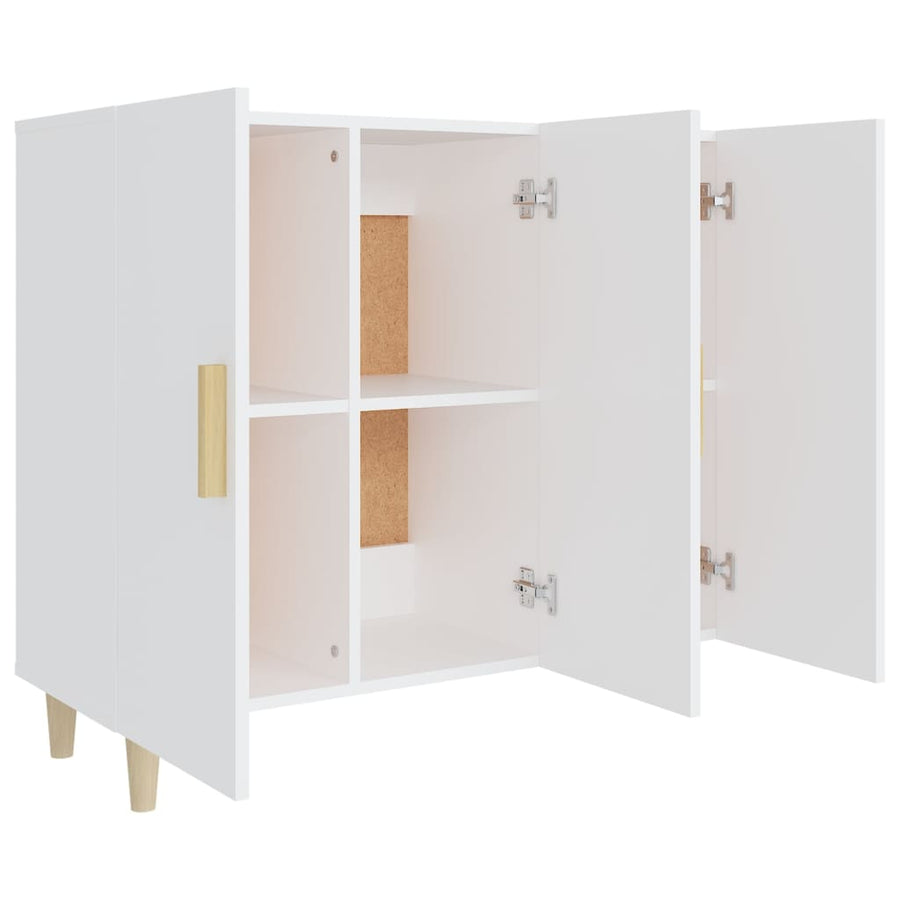 Dressoir 90X34X80 Cm Bewerkt Hout Wit
