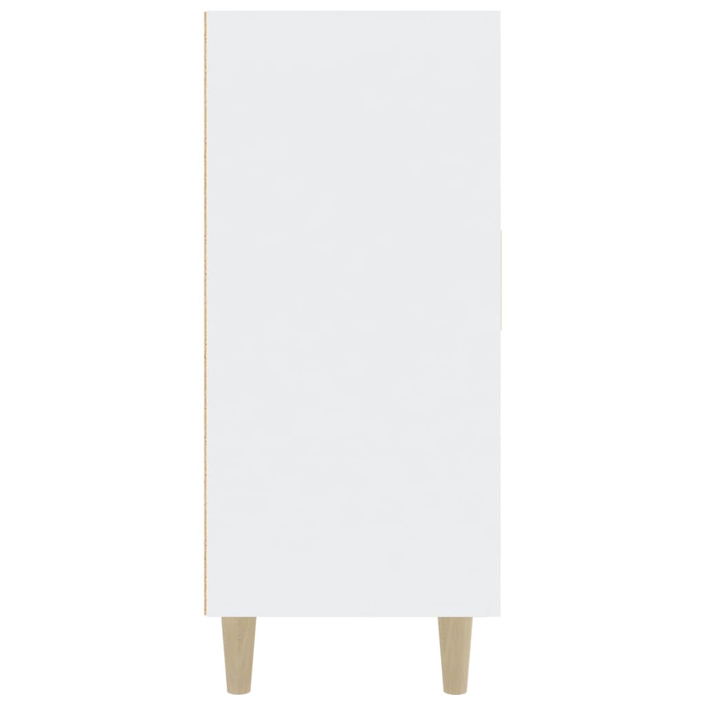 Dressoir 90X34X80 Cm Bewerkt Hout Wit