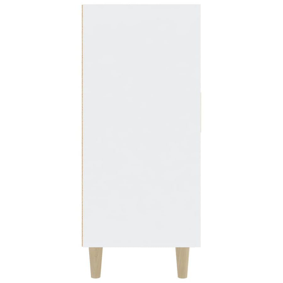 Dressoir 90X34X80 Cm Bewerkt Hout Wit