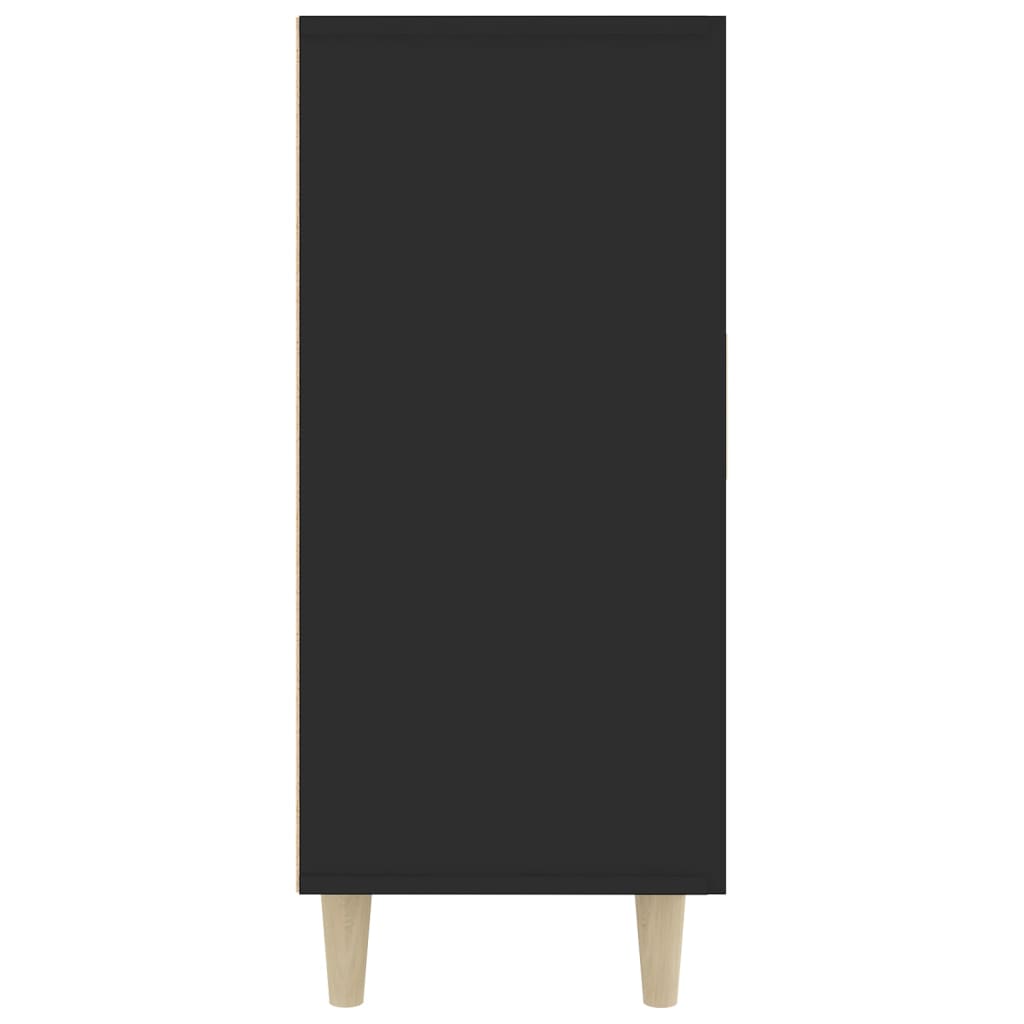 Dressoir 90X34X80 Cm Bewerkt Hout Zwart