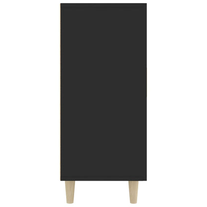 Dressoir 90X34X80 Cm Bewerkt Hout Zwart
