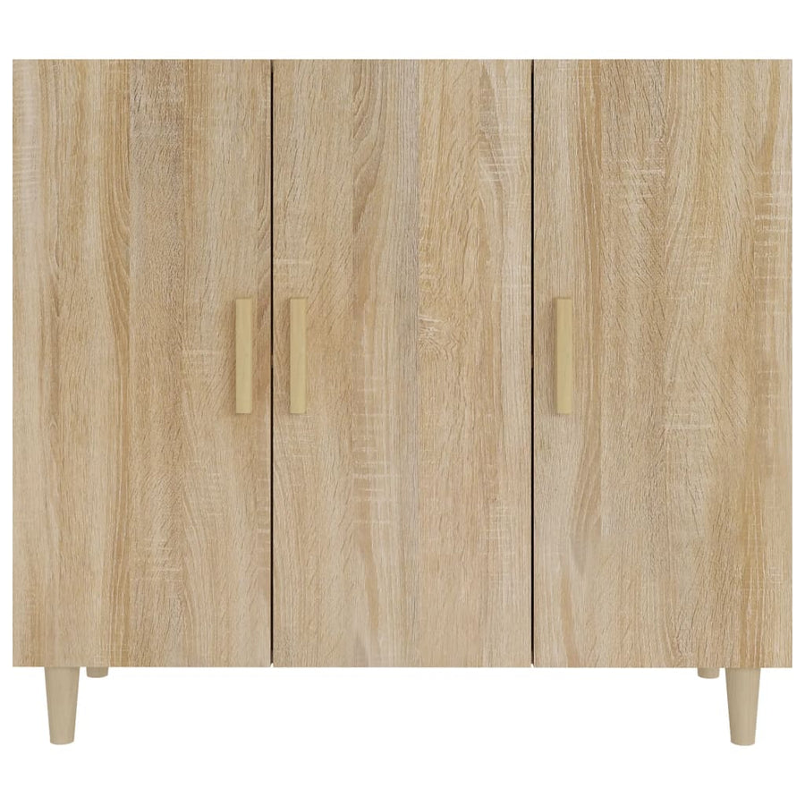 Dressoir 90X34X80 Cm Bewerkt Hout Sonoma Eikenkleurig