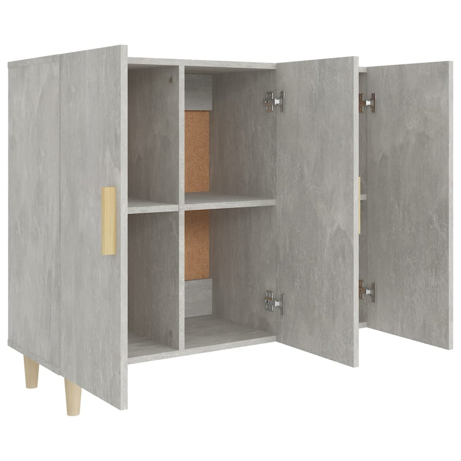 Dressoir 90X34X80 Cm Bewerkt Hout Betongrijs