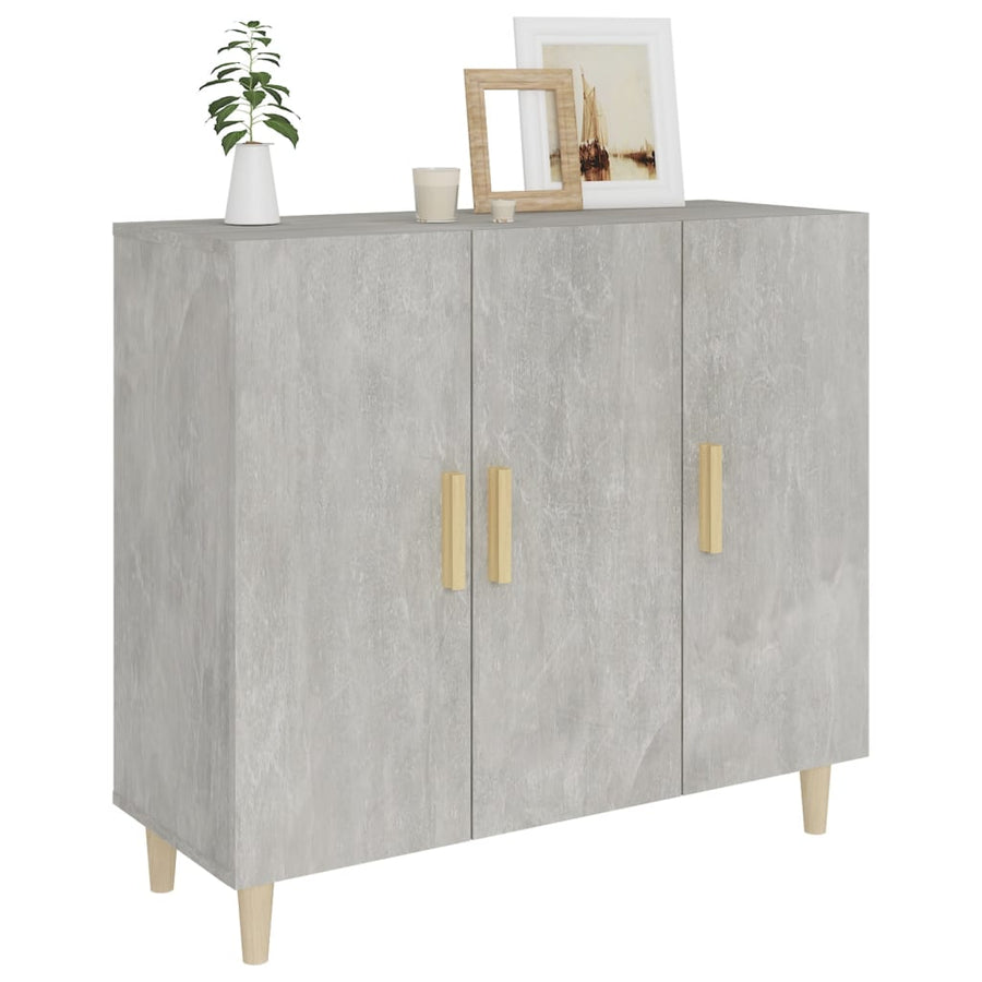 Dressoir 90X34X80 Cm Bewerkt Hout Betongrijs
