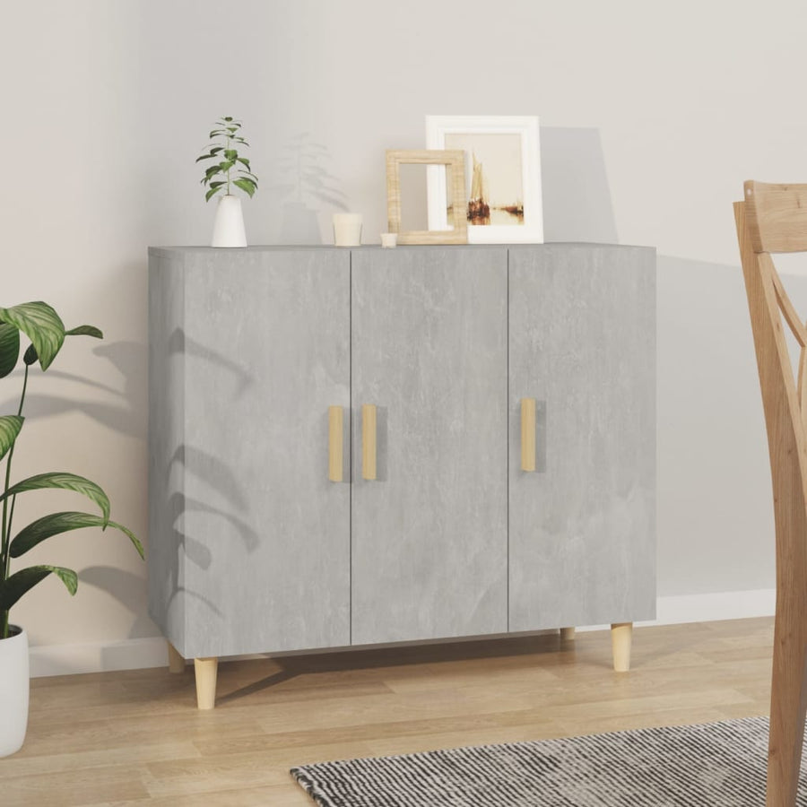 Dressoir 90X34X80 Cm Bewerkt Hout Betongrijs