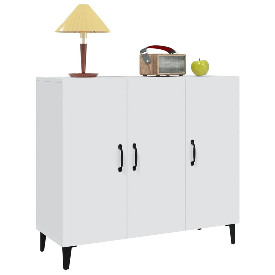 Dressoir 90x34x80 cm bewerkt hout wit Wit