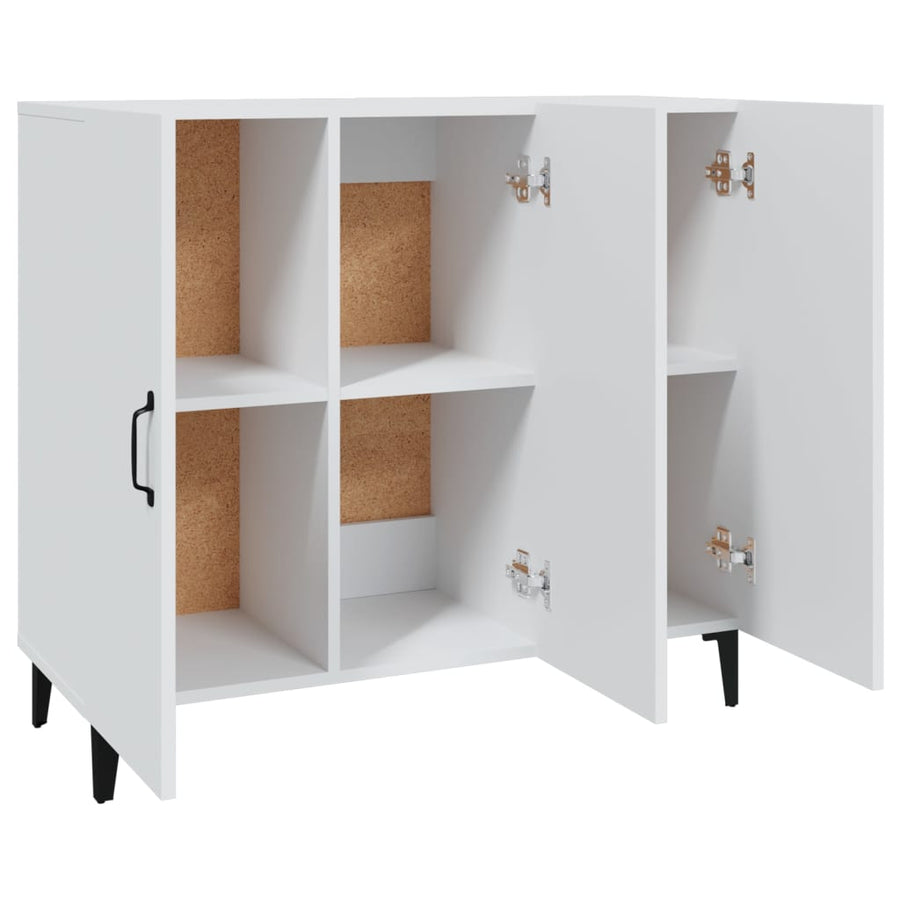 Dressoir 90x34x80 cm bewerkt hout wit Wit