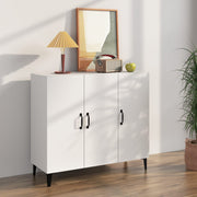 Sideboard 90x34x80 cm carved wood white