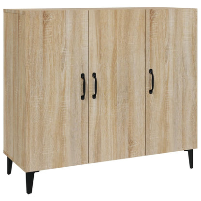 Dressoir 90X34X80 Cm Bewerkt Hout Kleurig Sonoma eiken