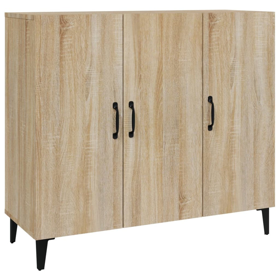 Dressoir 90X34X80 Cm Bewerkt Hout Kleurig Sonoma eiken