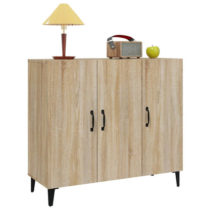 Dressoir 90X34X80 Cm Bewerkt Hout Kleurig Sonoma eiken