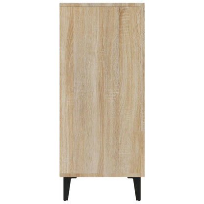 Dressoir 90X34X80 Cm Bewerkt Hout Kleurig Sonoma eiken