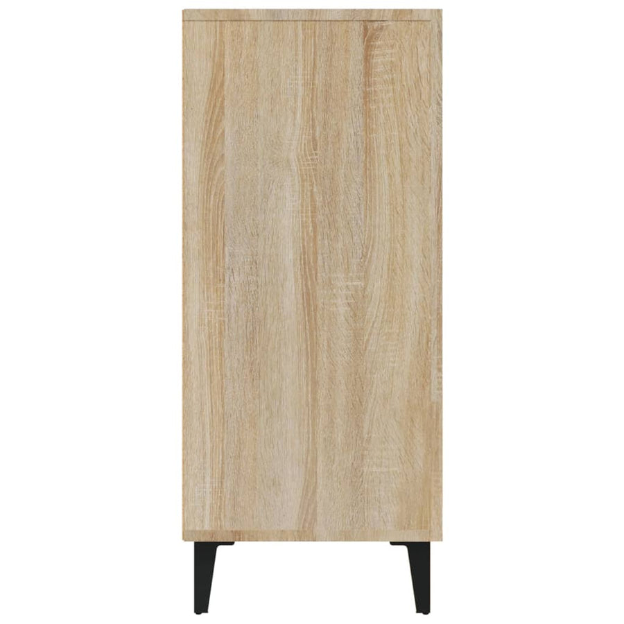 Dressoir 90X34X80 Cm Bewerkt Hout Kleurig Sonoma eiken