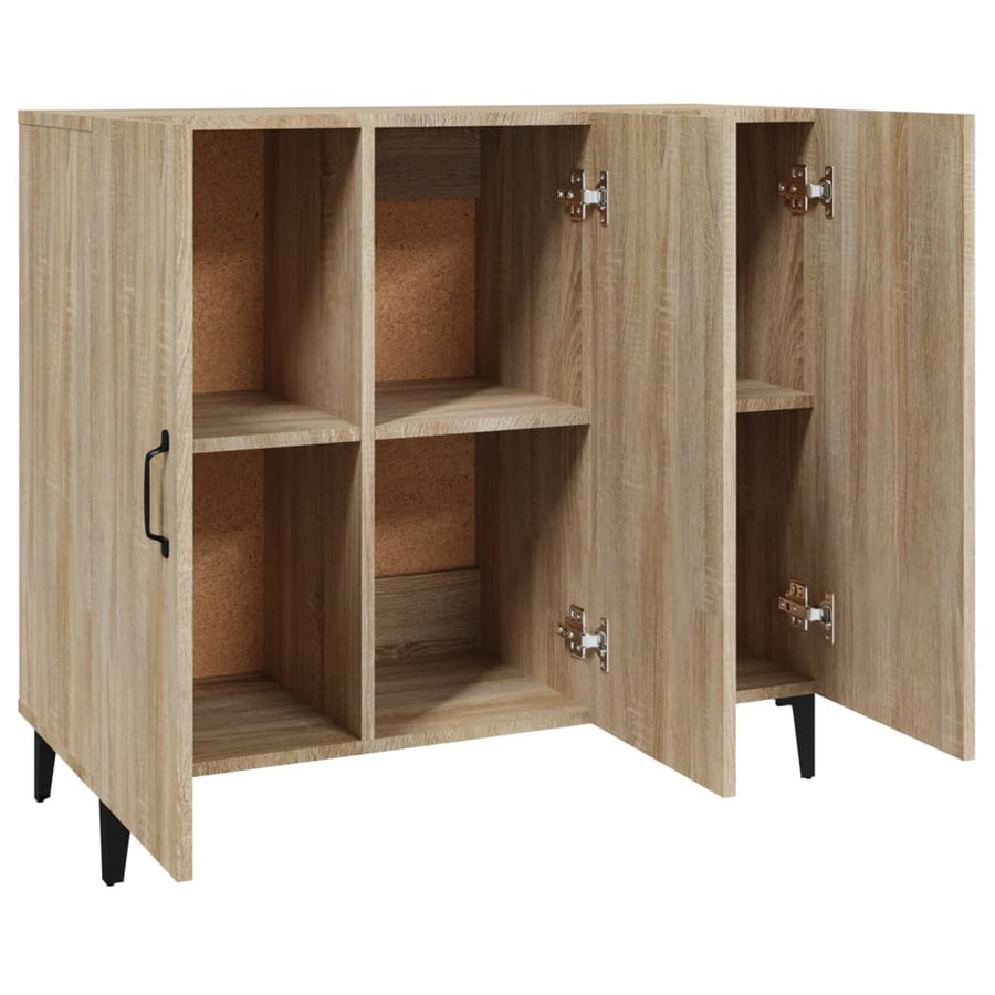 Dressoir 90X34X80 Cm Bewerkt Hout Kleurig Sonoma eiken