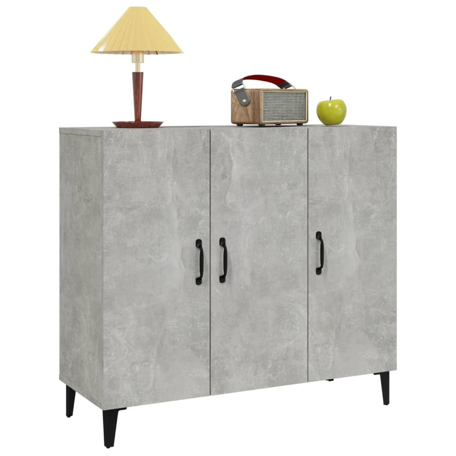 Dressoir 90X34X80 Cm Bewerkt Hout Betongrijs