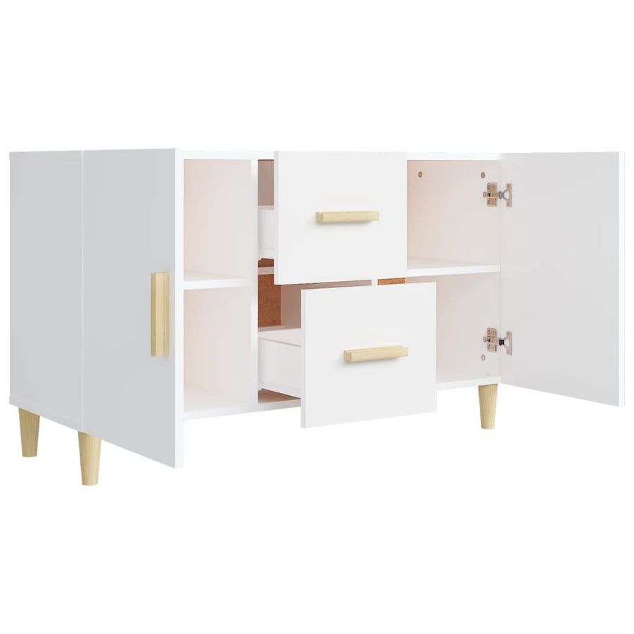 Dressoir 100X36X60 Cm Bewerkt Hout Wit