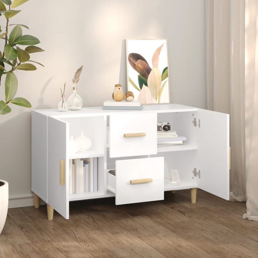 Dressoir 100X36X60 Cm Bewerkt Hout Wit