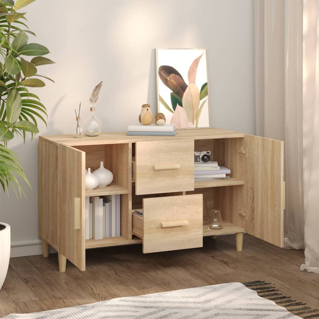 Dressoir 100X36X60 Cm Bewerkt Hout Sonoma Eikenkleurig