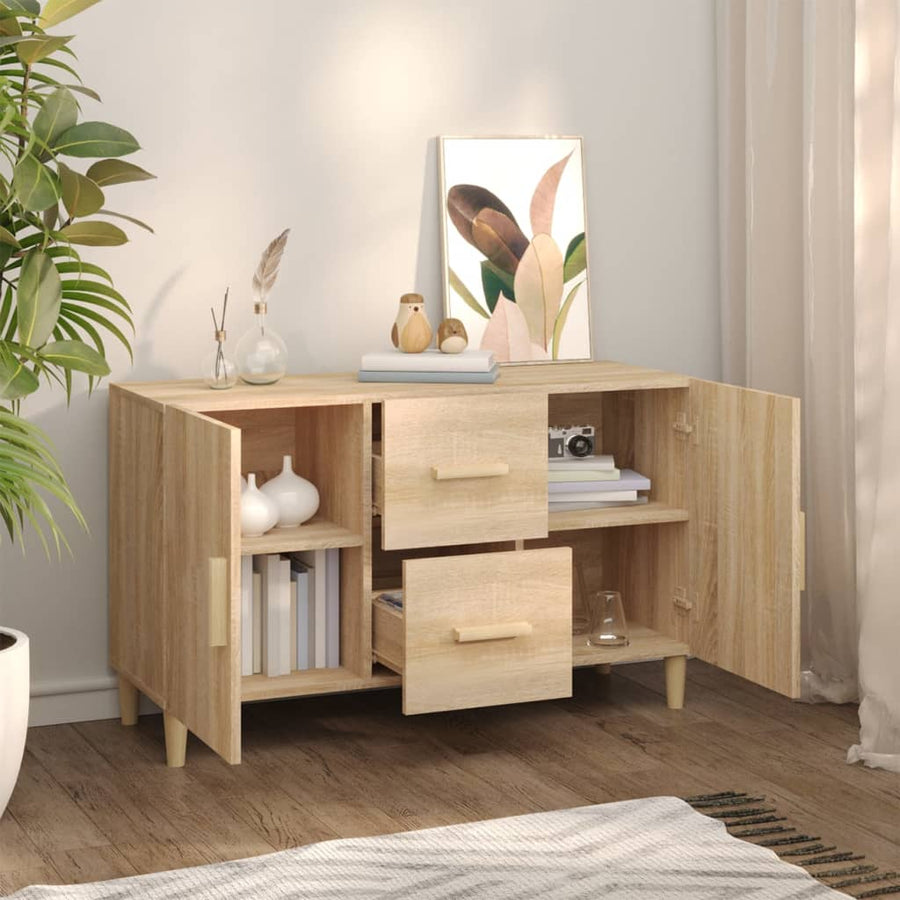 Dressoir 100X36X60 Cm Bewerkt Hout Sonoma Eikenkleurig