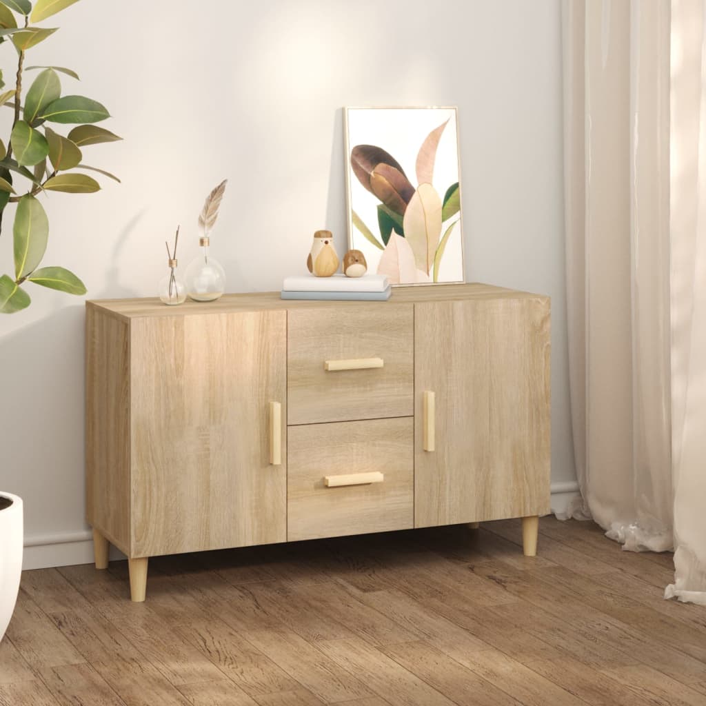 Dressoir 100X36X60 Cm Bewerkt Hout Sonoma Eikenkleurig