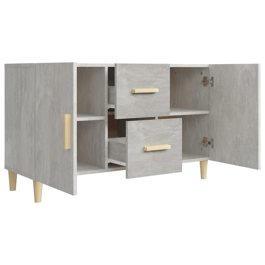 Dressoir 100X36X60 Cm Bewerkt Hout Betongrijs