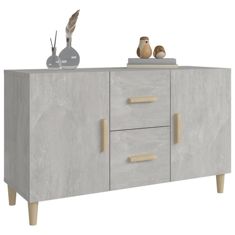 Dressoir 100X36X60 Cm Bewerkt Hout Betongrijs