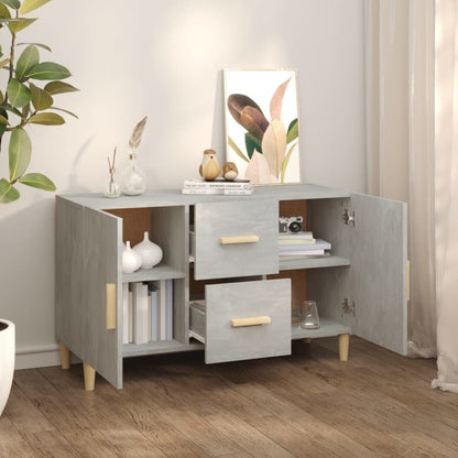 Dressoir 100X36X60 Cm Bewerkt Hout Betongrijs