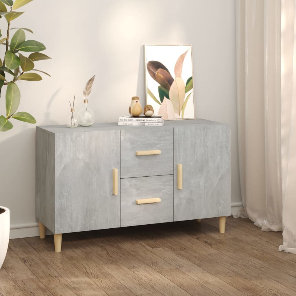 Dressoir 100X36X60 Cm Bewerkt Hout Betongrijs