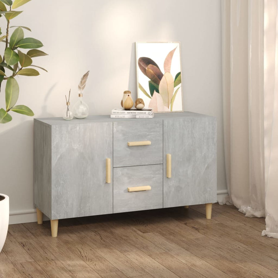Dressoir 100X36X60 Cm Bewerkt Hout Betongrijs