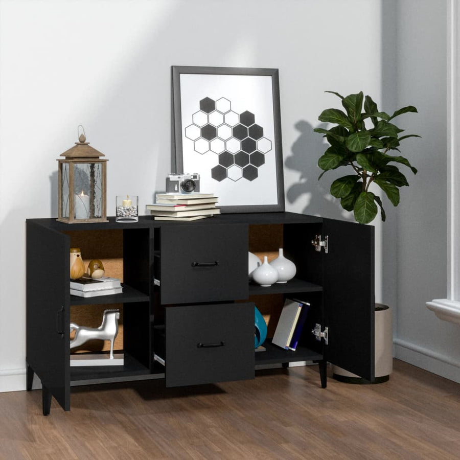 Dressoir 00X36X60 Cm Bewerkt Hout Zwart