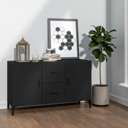 Dressoir 100x36x60 cm bewerkt hout zwart wandmontage