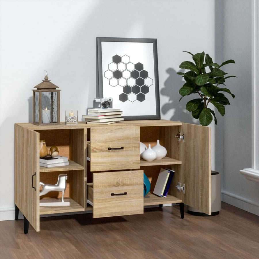 Dressoir 100x36x60 cm bewerkt hout sonoma eikenkleurig Sonoma eiken