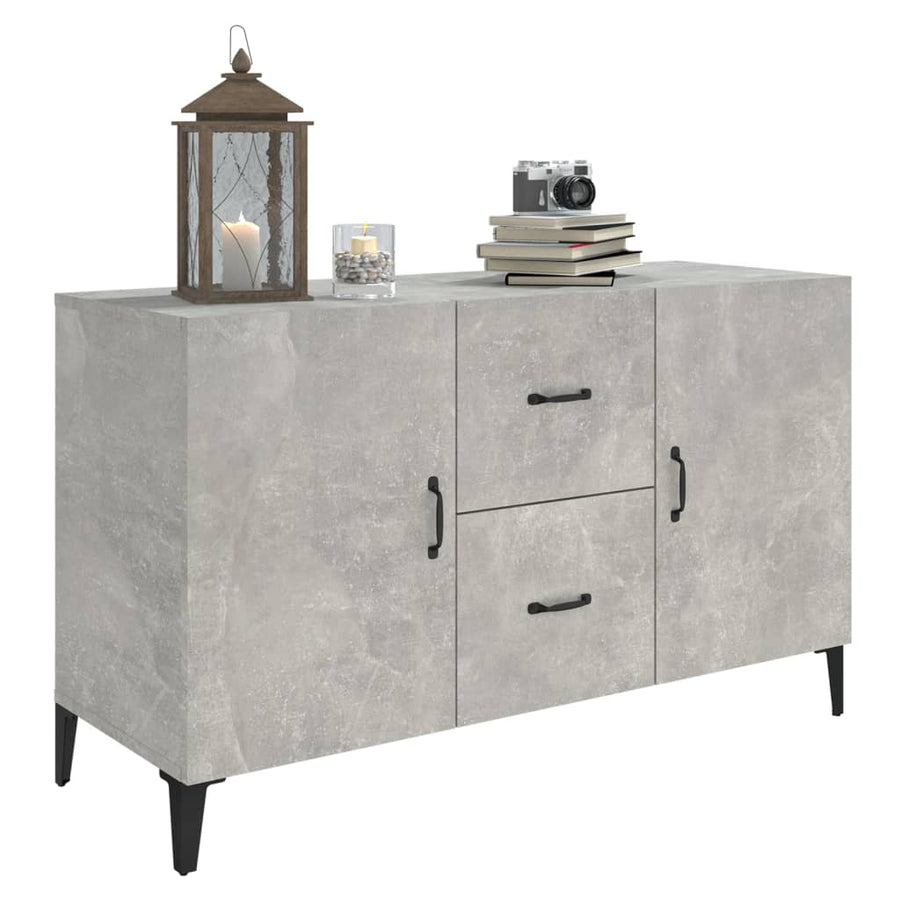Dressoir 100x36x60 cm bewerkt hout betongrijs Betongrijs