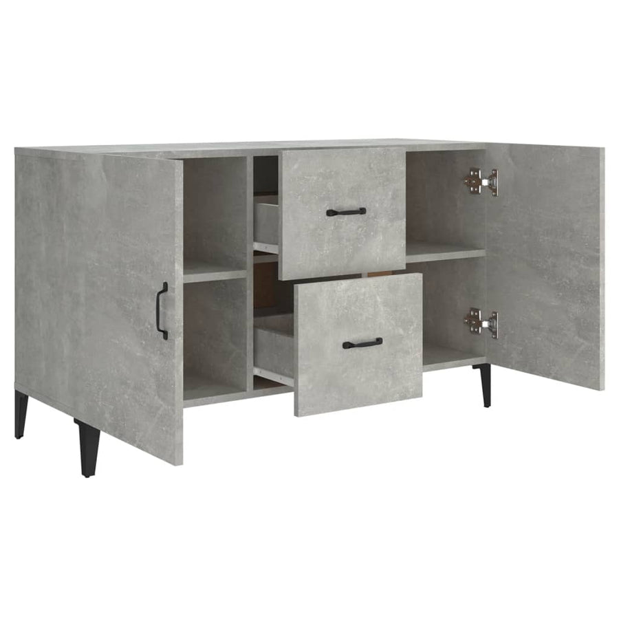 Dressoir 100x36x60 cm bewerkt hout betongrijs Betongrijs