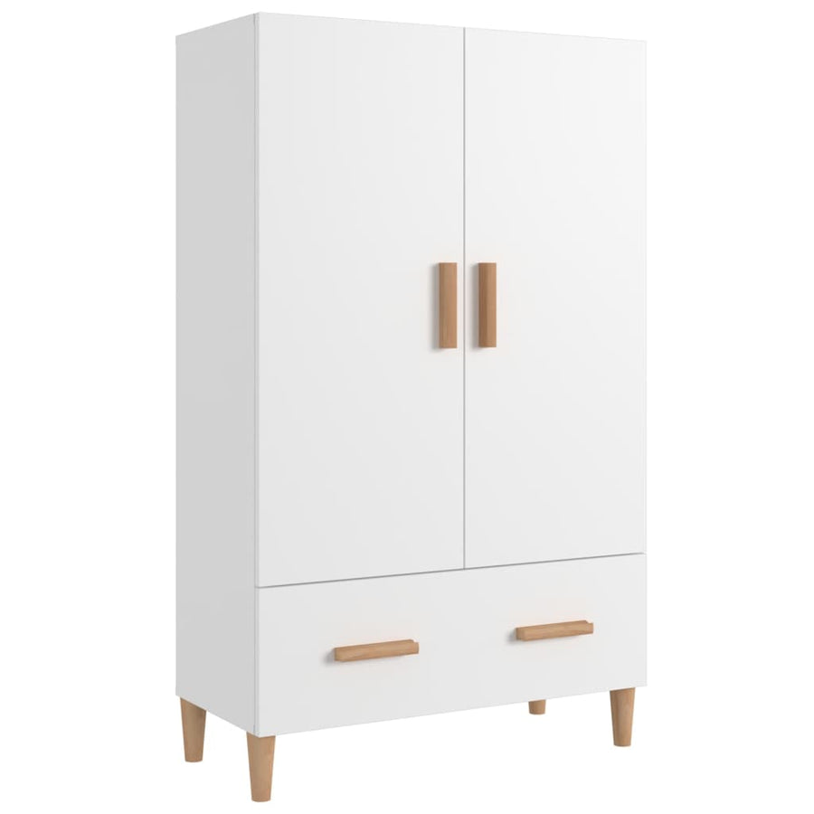 Hoge Kast 70X31X115 Cm Bewerkt Hout Wit