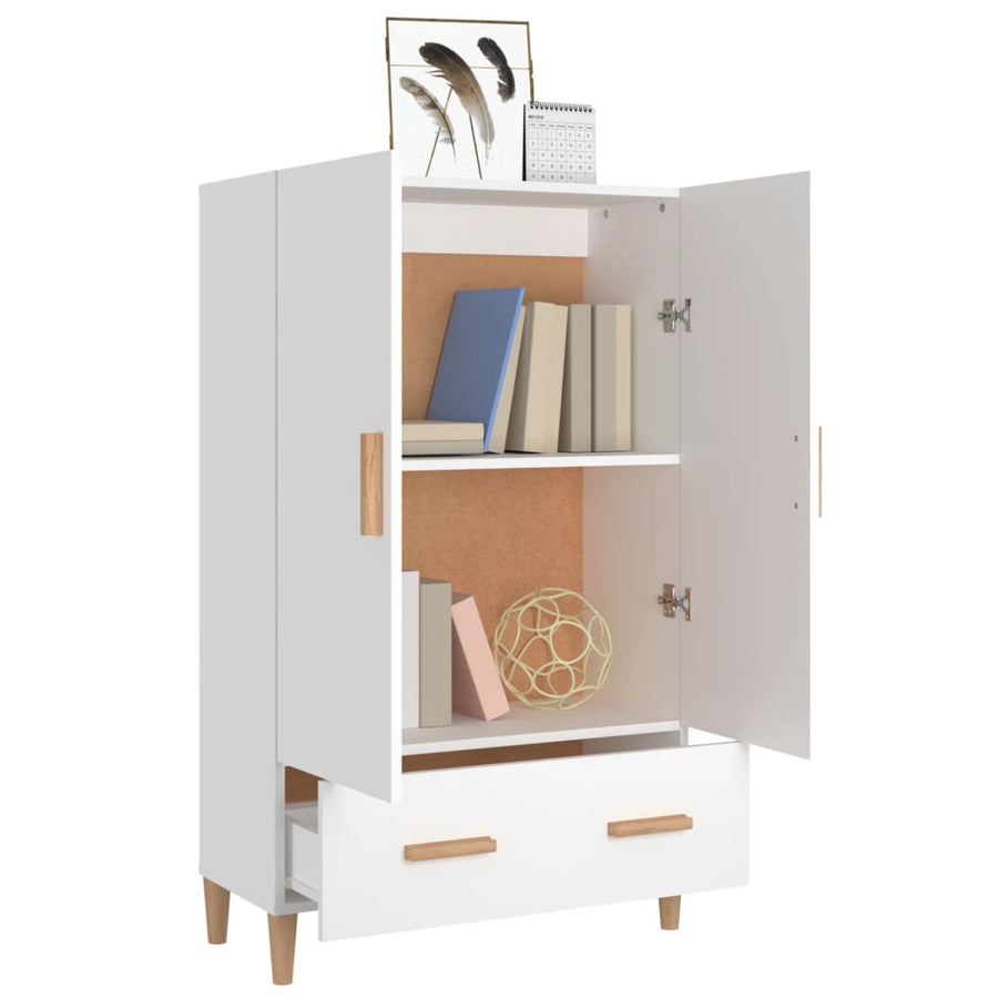 Hoge Kast 70X31X115 Cm Bewerkt Hout Wit