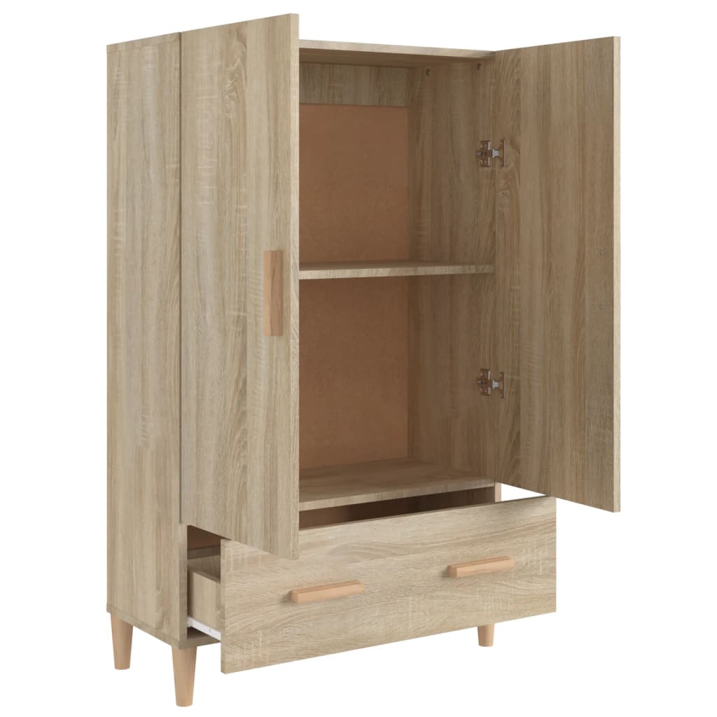 Hoge Kast 70X31X115 Cm Bewerkt Hout Sonoma Eikenkleurig