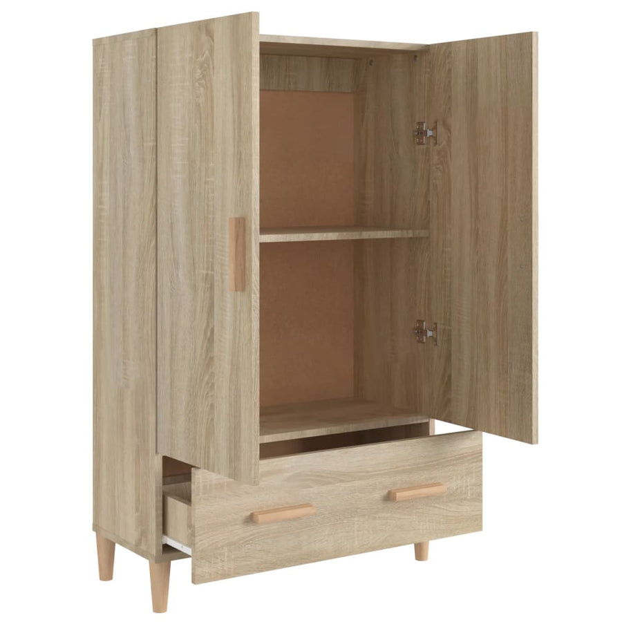 Hoge Kast 70X31X115 Cm Bewerkt Hout Sonoma Eikenkleurig