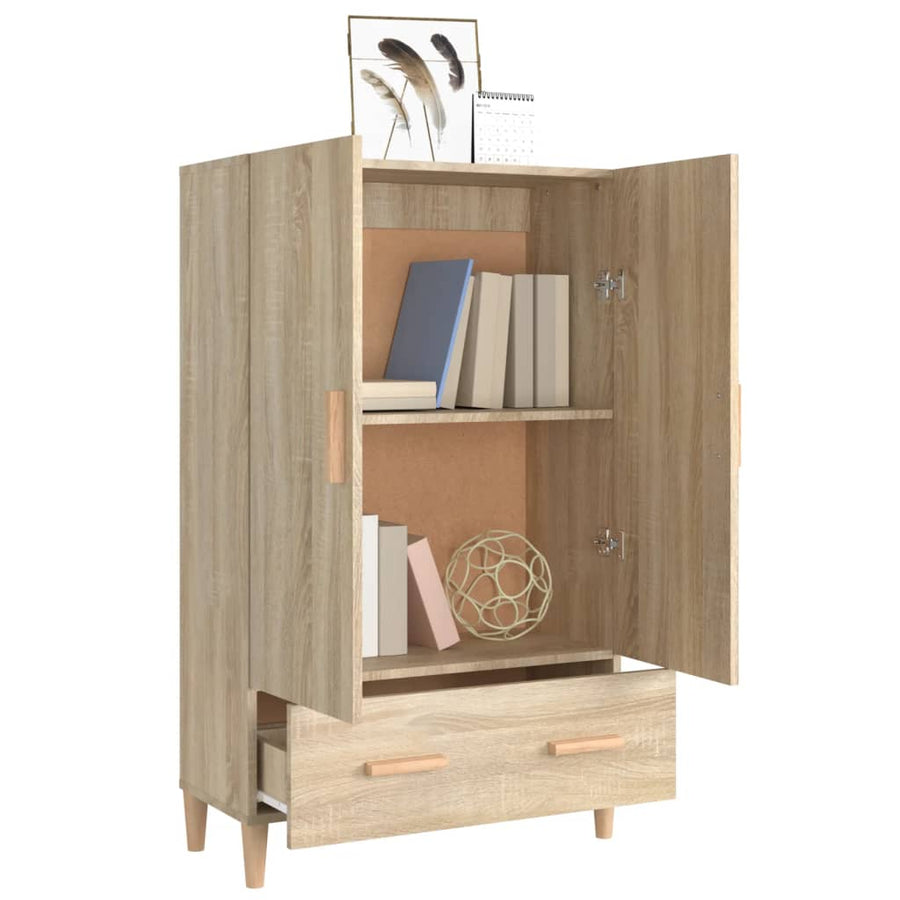 Hoge Kast 70X31X115 Cm Bewerkt Hout Sonoma Eikenkleurig