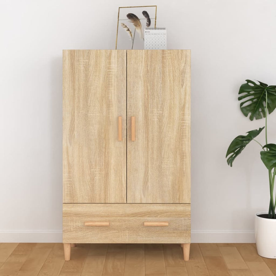 Hoge Kast 70X31X115 Cm Bewerkt Hout Sonoma Eikenkleurig