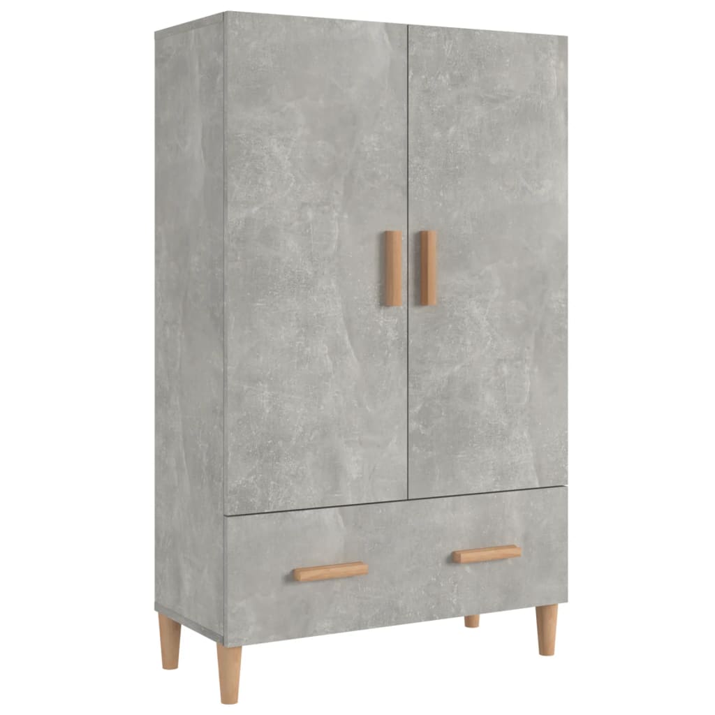 Hoge Kast 70X31X115 Cm Bewerkt Hout Betongrijs