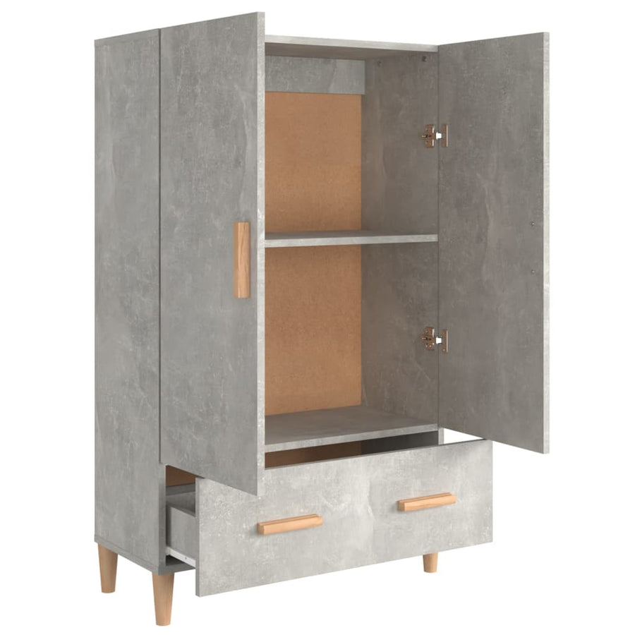 Hoge Kast 70X31X115 Cm Bewerkt Hout Betongrijs