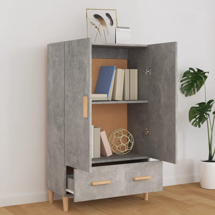 Hoge Kast 70X31X115 Cm Bewerkt Hout Betongrijs