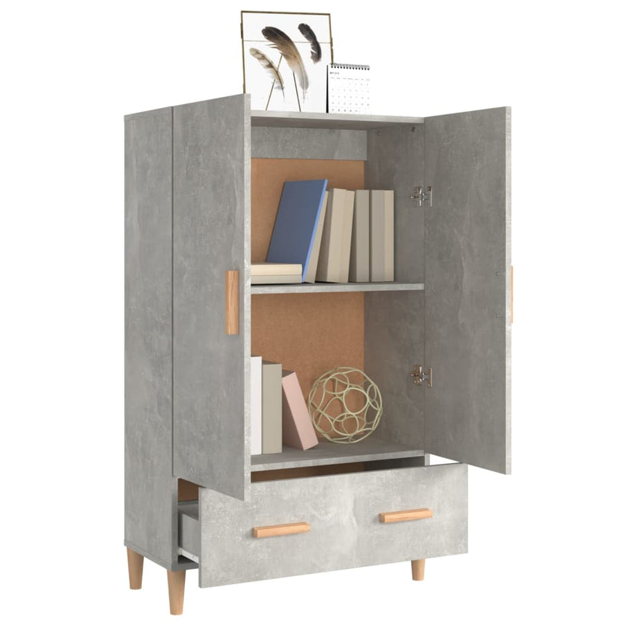 Hoge Kast 70X31X115 Cm Bewerkt Hout Betongrijs
