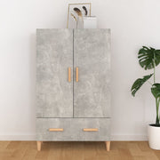 Hoge kast 70x31x115 cm bewerkt hout betongrijs