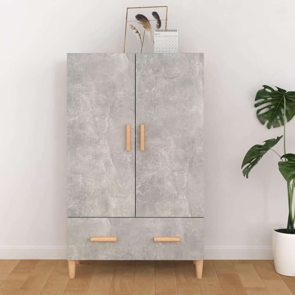 Hoge Kast 70X31X115 Cm Bewerkt Hout Betongrijs