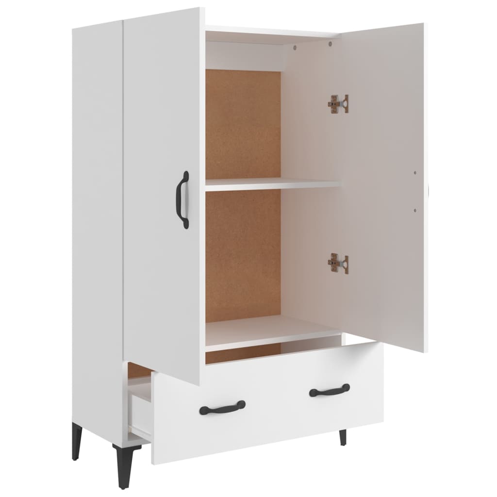 Hoge Kast 70X31X115 Cm Bewerkt Hout Wit