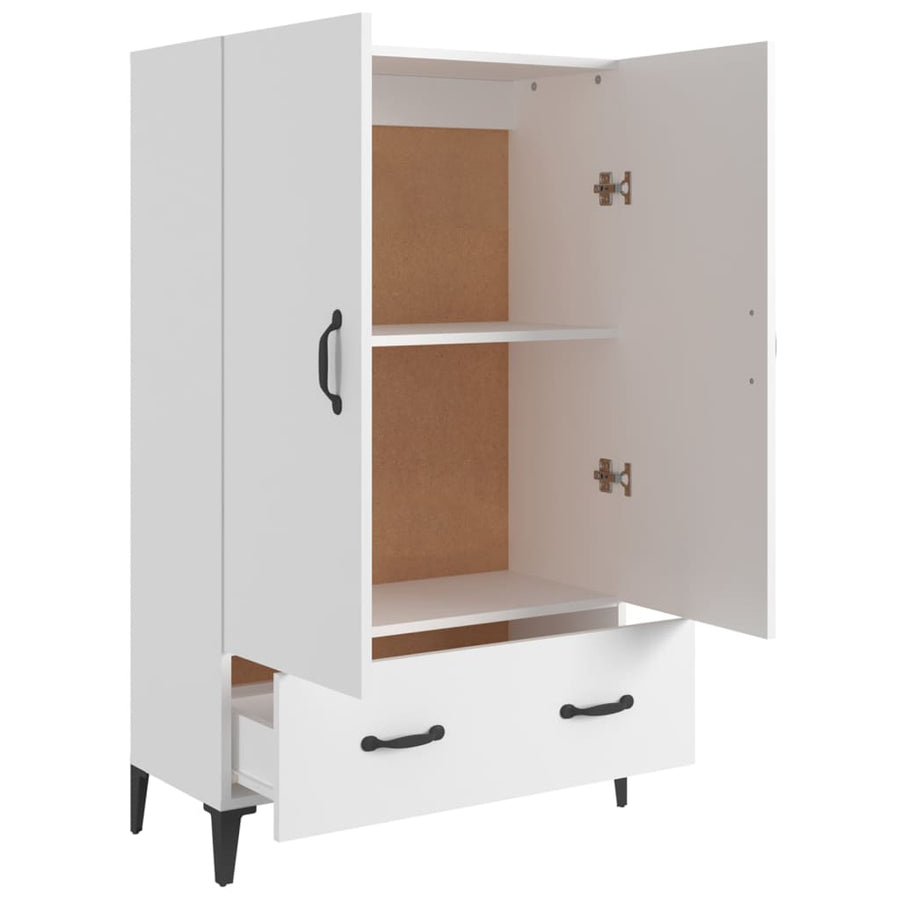 Hoge Kast 70X31X115 Cm Bewerkt Hout Wit
