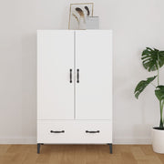 Hoge kast 70x31x115 cm bewerkt hout wit