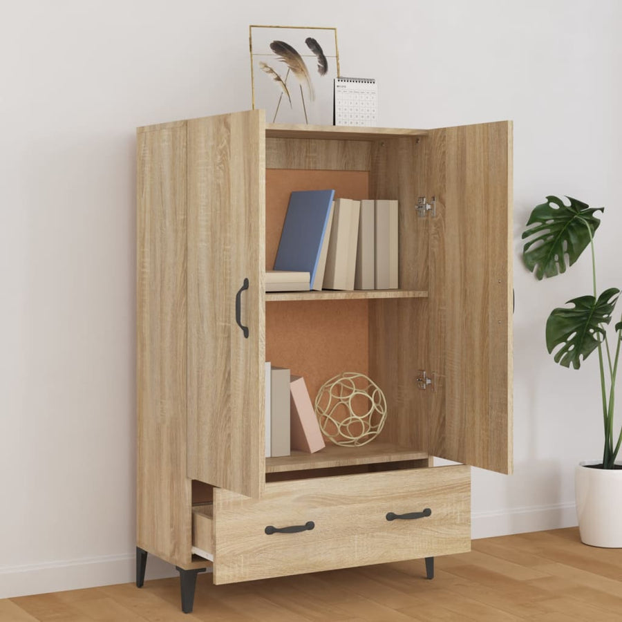 Hoge Kast 70X31X115 Cm Bewerkt Hout Sonoma Eikenkleurig